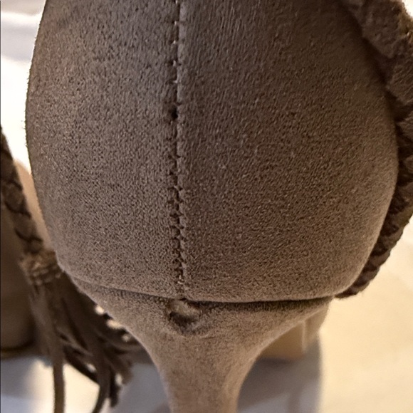 Andrea by Sadek Brown Braided-Wrap Suede‎ Heeled Ankle Boots, Women’s Size 8” - Picture 3 of 9